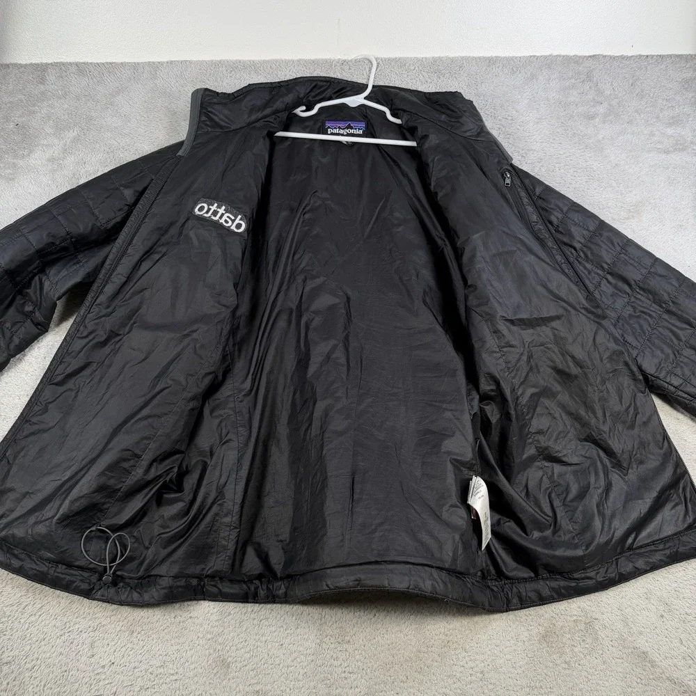 Patagonia Jacket Mens Medium Black Nano Puff Primaloft Insulated Full Zip